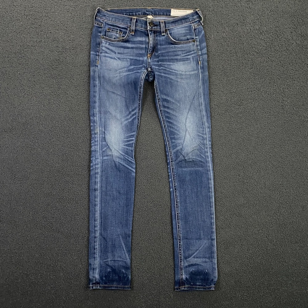 rag & bone The Dre Jeans FITS size 26 Low Rise Skinny Stretch Medium Wash Blue